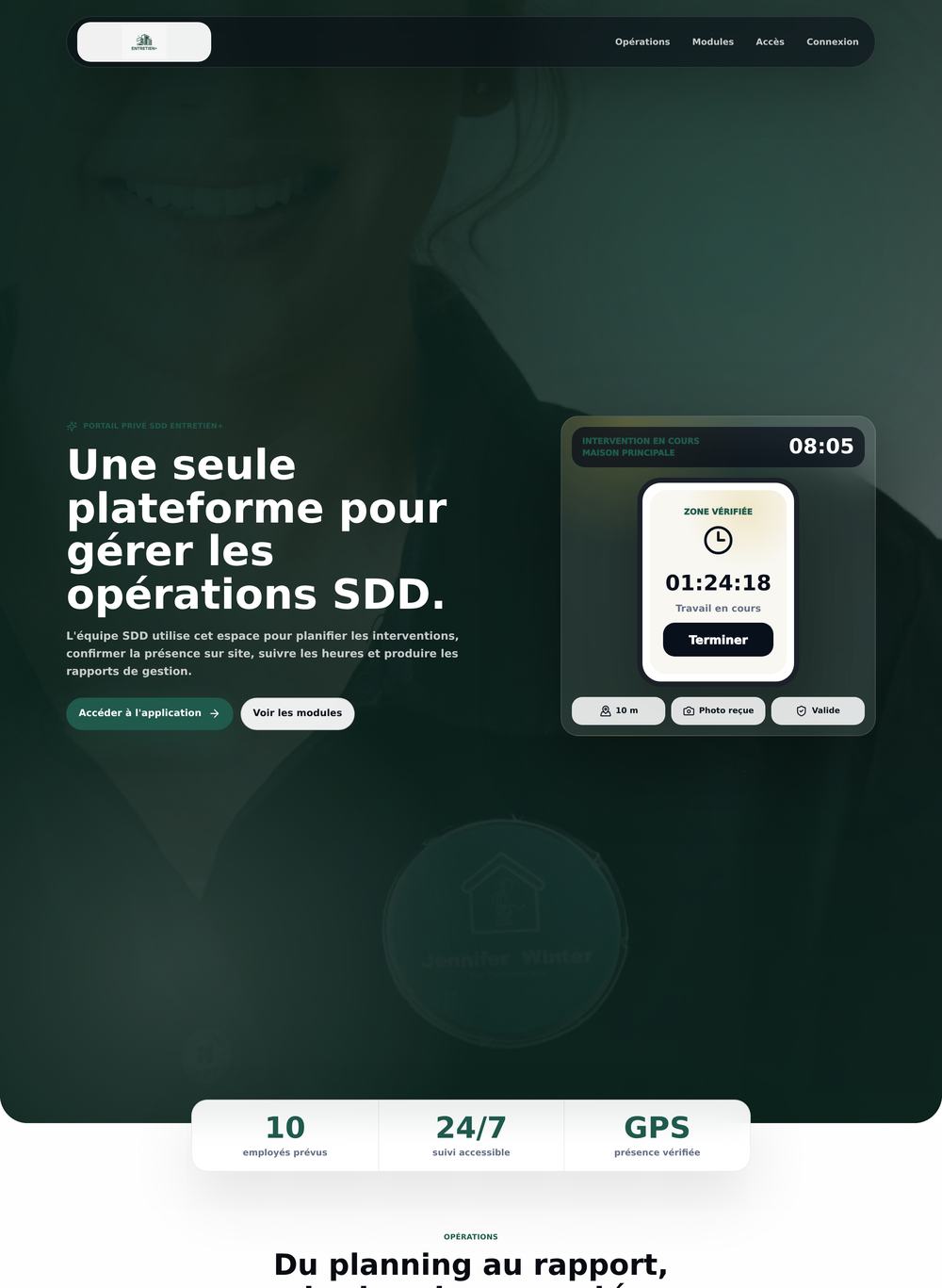 Screenshot of SDD Entretien+